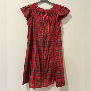 LoveShackFancy girls red sheer bow dress